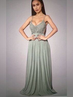 NWT Nova Babe Flowy Boho Chic Tank Dress in Sage 👗 Stunning Roma Design 😍